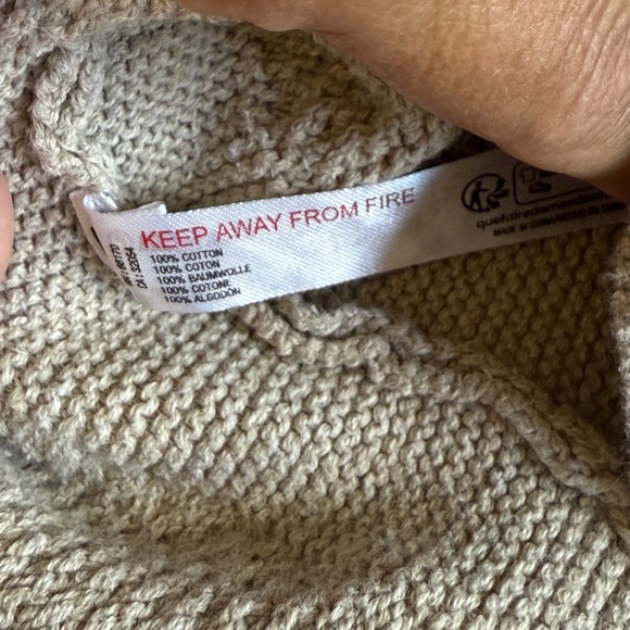 FP Beach Free People Textured Cozy Tan Turtleneck Oversized Sweater Size S #1702 - Picture 6 of 6